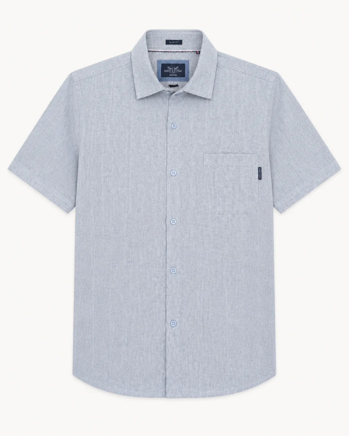 Camisa corta Linaza Azul oscuro