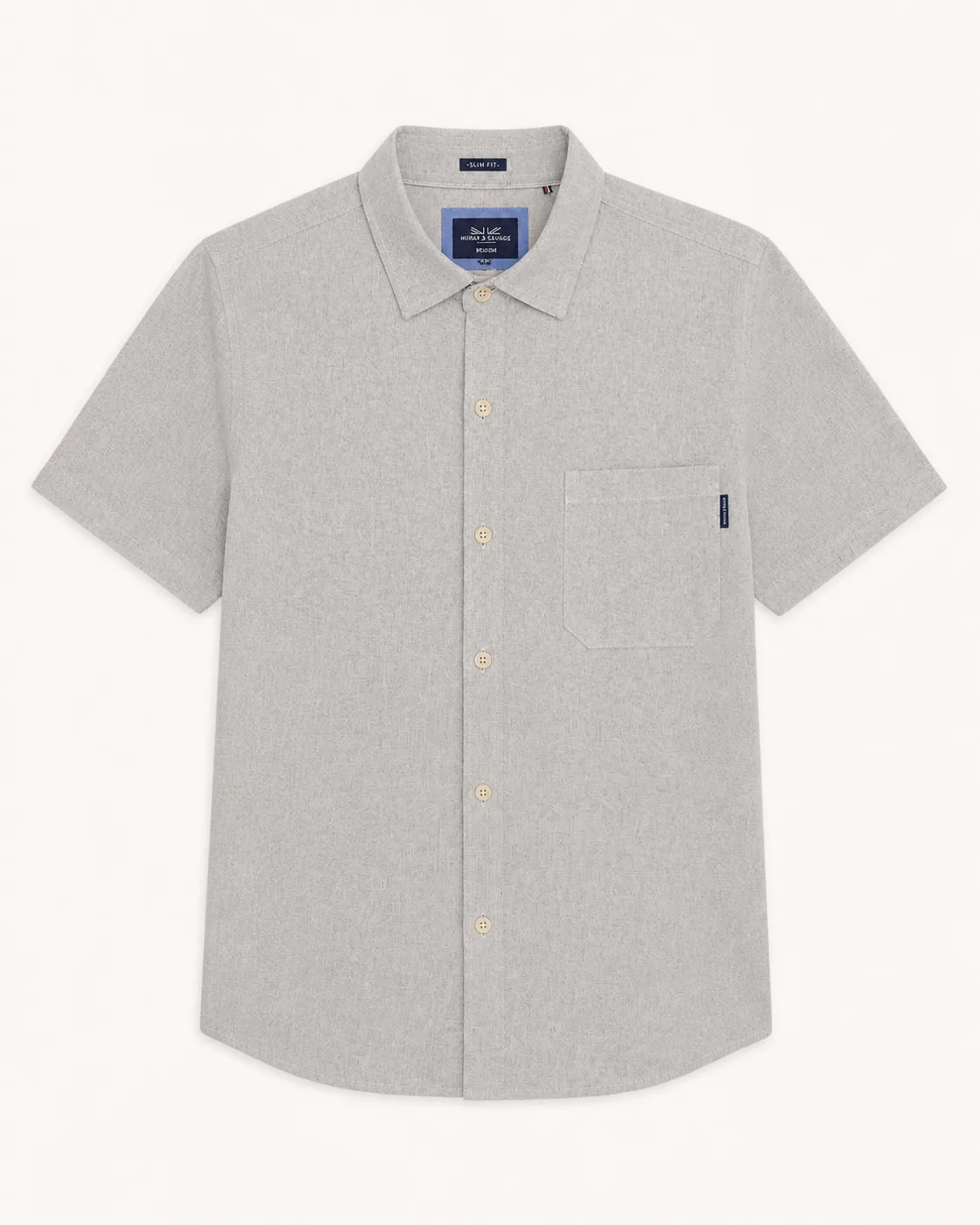 Camisa corta Linaza Marrón